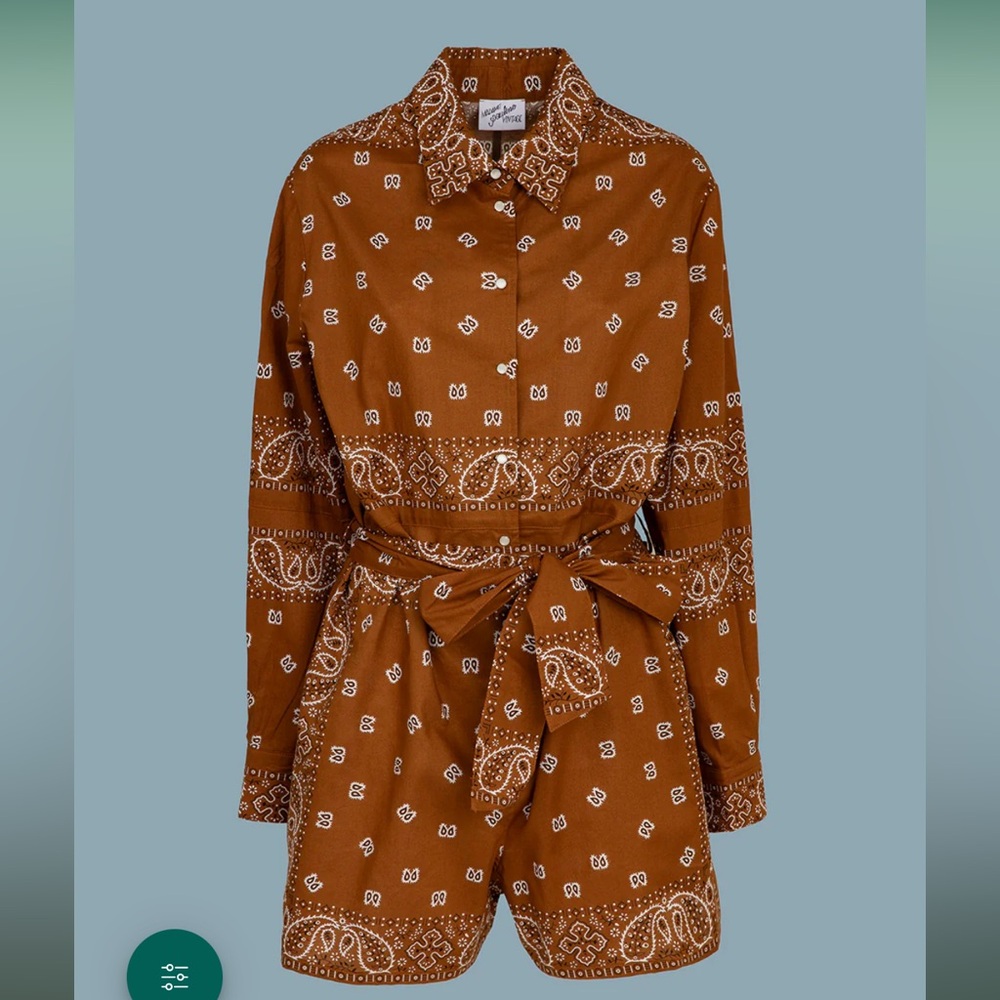 Madame Pauline Vintage Tobacco Bandana Romper One Size